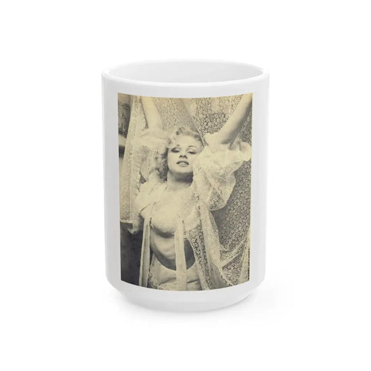 Norma Sykes #62 (Vintage Female Icon) White Coffee Mug 15oz - Go Mug Yourself