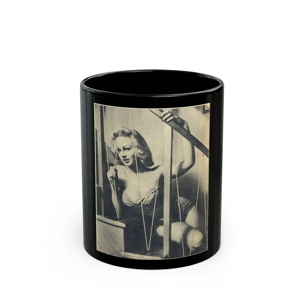 Norma Sykes #63 (Vintage Female Icon) Black Coffee Mug-11oz-Go Mug Yourself