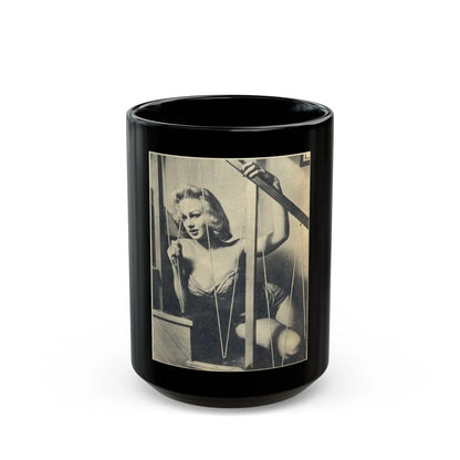 Norma Sykes #63 (Vintage Female Icon) Black Coffee Mug-15oz-Go Mug Yourself