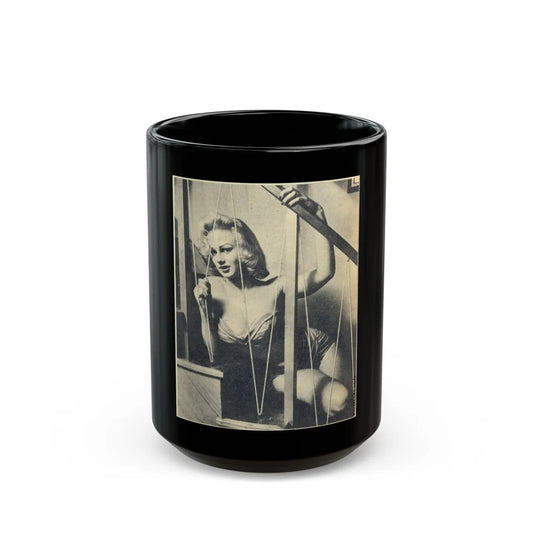 Norma Sykes #63 (Vintage Female Icon) Black Coffee Mug-15oz-Go Mug Yourself