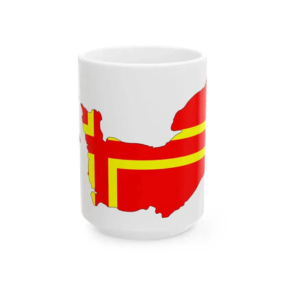 Normandy Flag Map (France) White Coffee Mug 15oz - Go Mug Yourself