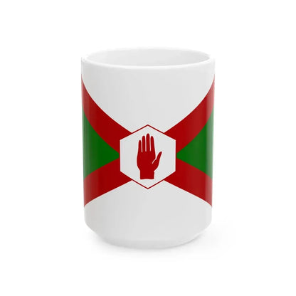 Norn Iron flag hexagon (Ireland) White Coffee Mug 15oz - Go Mug Yourself