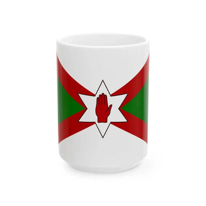 Norn Iron flag star (Ireland) White Coffee Mug 15oz - Go Mug Yourself