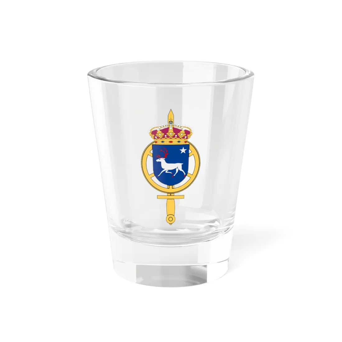 Norra underhållsregementet vapen (Sweden) (Coat of Arms) Shot Glass 1.5oz 1.5oz - Go Mug Yourself