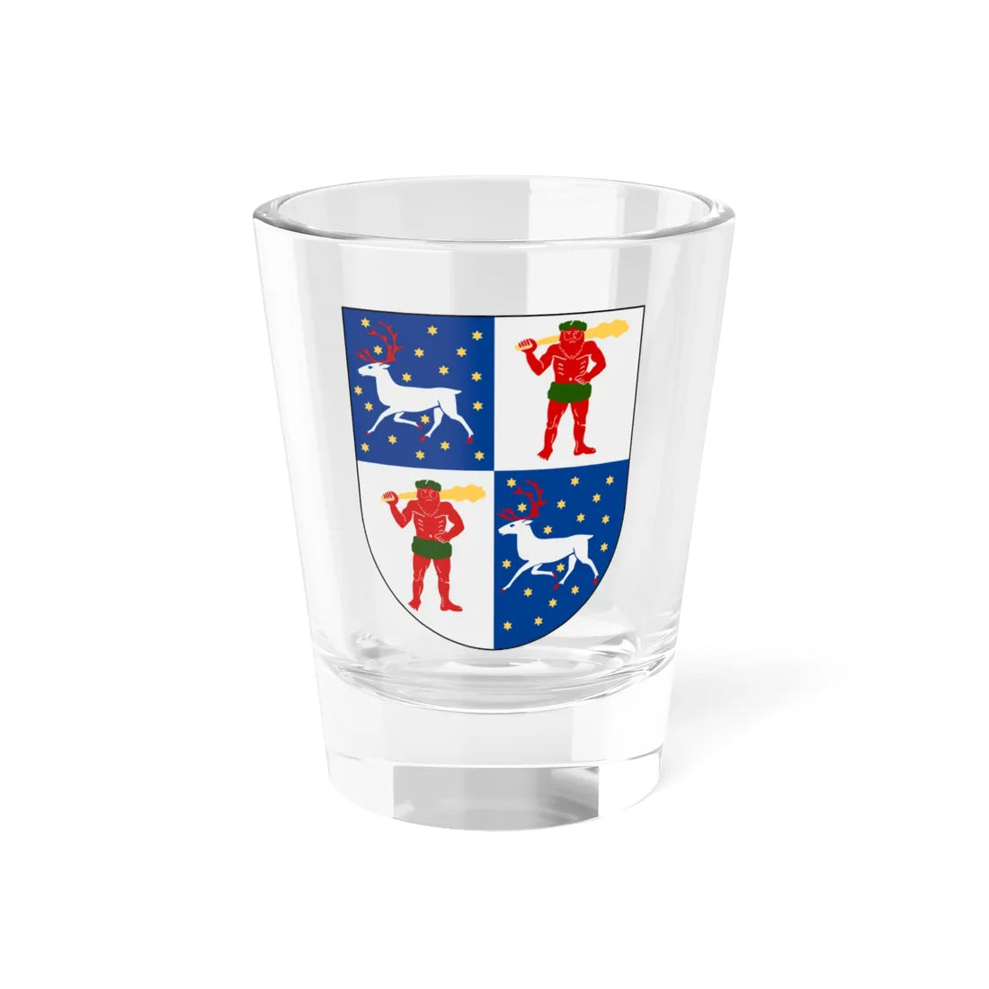 Norrbotten län vapen (Sweden) (Coat of Arms) Shot Glass 1.5oz 1.5oz - Go Mug Yourself