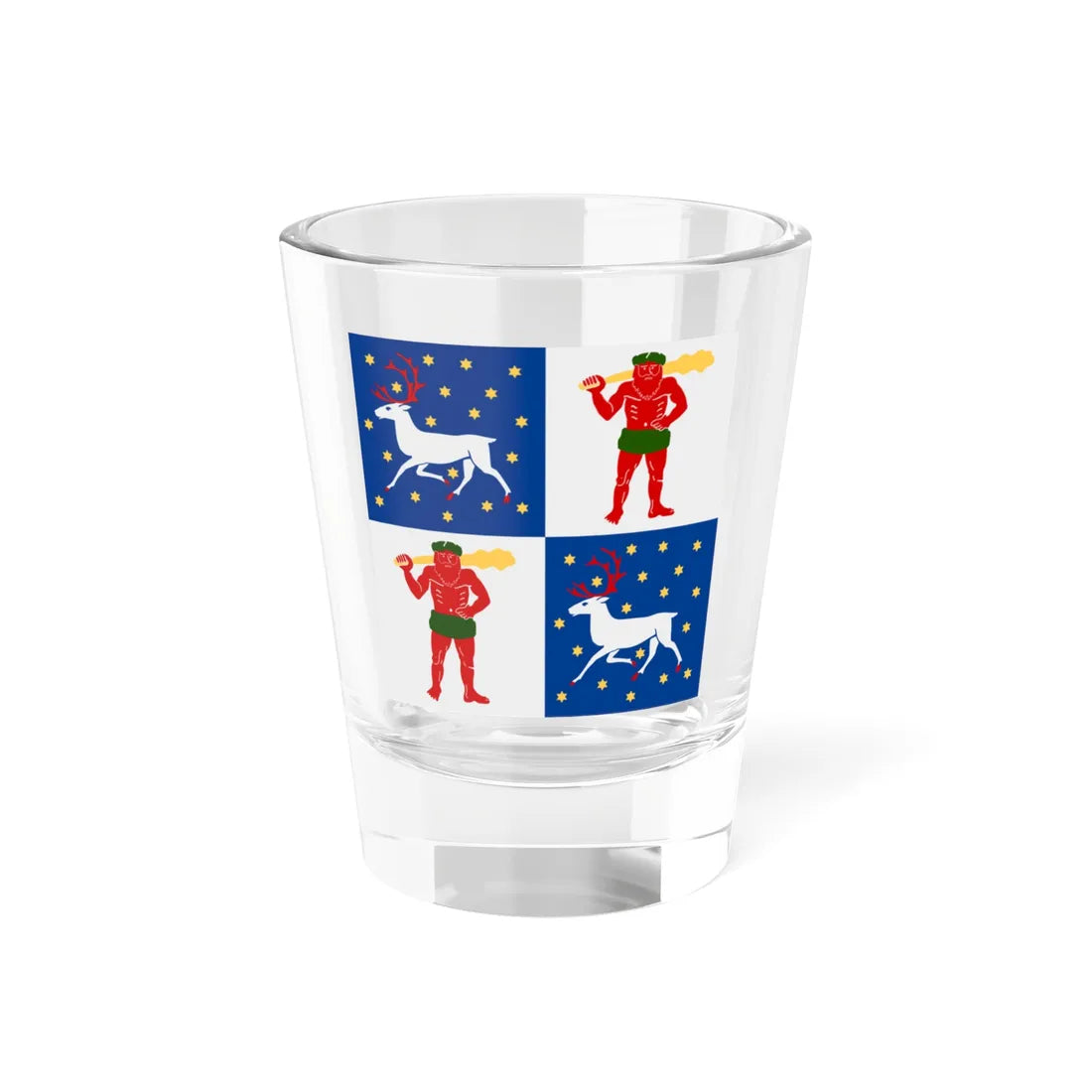 Norrbottens lan vapenflagga (Sweden) Shot Glass 1.5oz 1.5oz - Go Mug Yourself