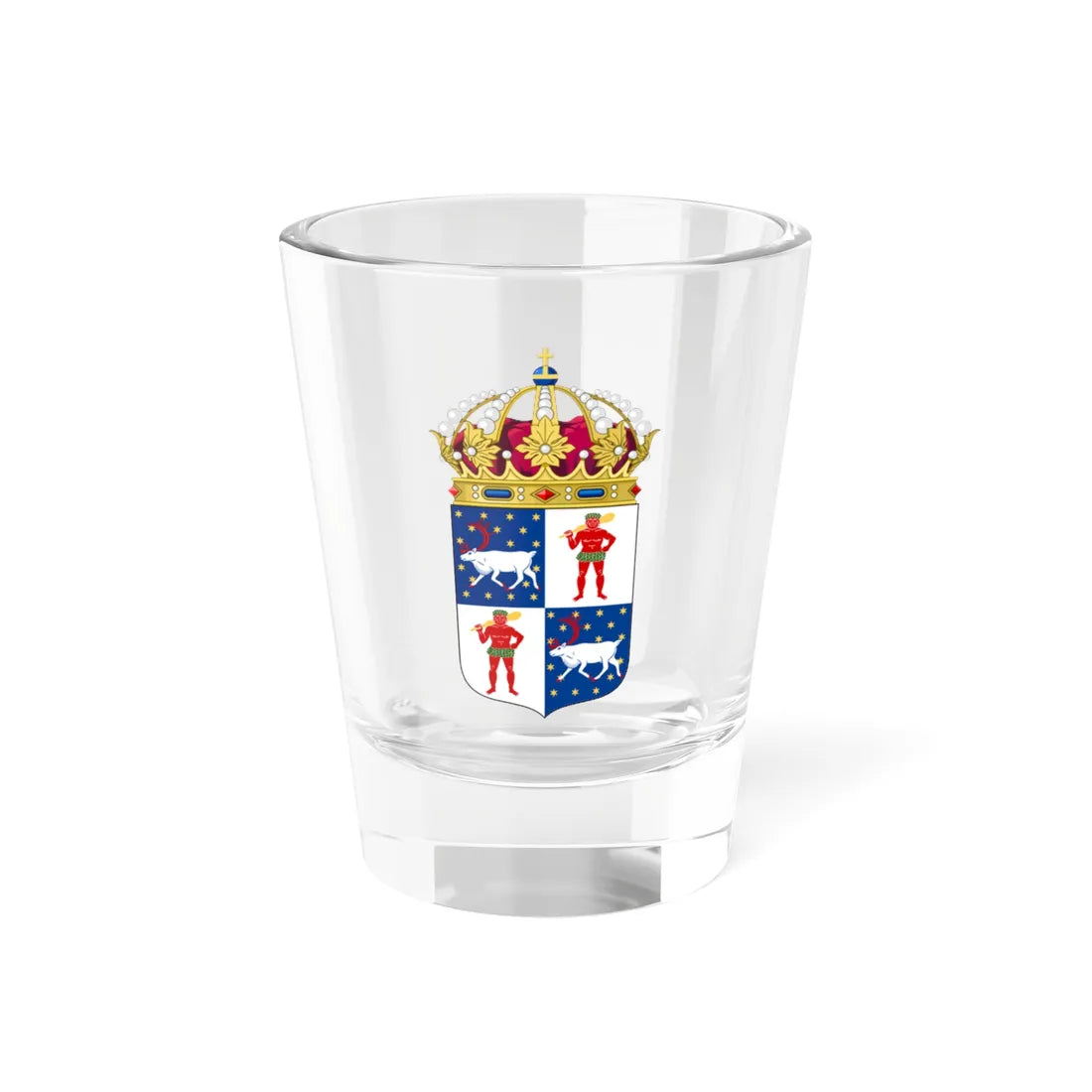 Norrbottens läns vapen crowned (Sweden) (Coat of Arms) Shot Glass 1.5oz 1.5oz - Go Mug Yourself