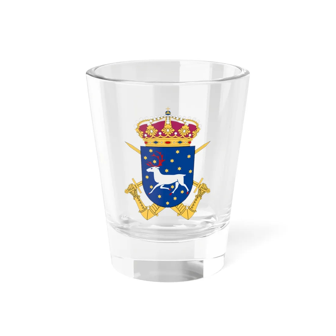 Norrbottens pansarbataljon vapen (Sweden) (Coat of Arms) Shot Glass 1.5oz 1.5oz - Go Mug Yourself