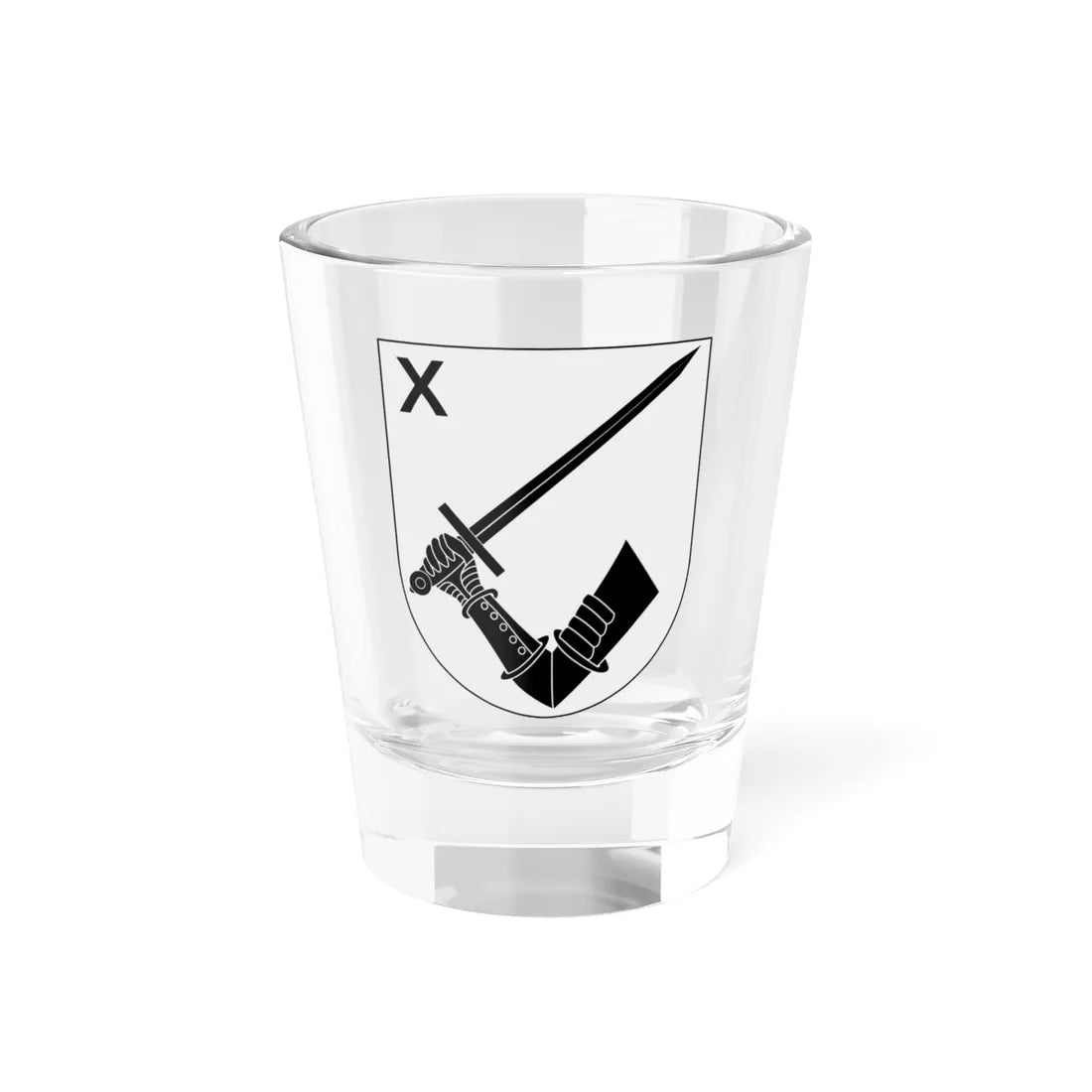 Norrbottens regemente 191. mekaniserade bataljonen 1910. stabs- och understödsskompaniet vapen (Sweden) (Coat of Arms) Shot Glass 1.5oz 1.5oz - Go Mug Yourself