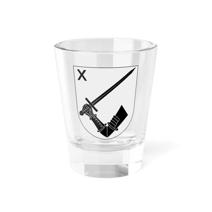 Norrbottens regemente 191. mekaniserade bataljonen 1910. stabs- och understödsskompaniet vapen (Sweden) (Coat of Arms) Shot Glass 1.5oz 1.5oz - Go Mug Yourself