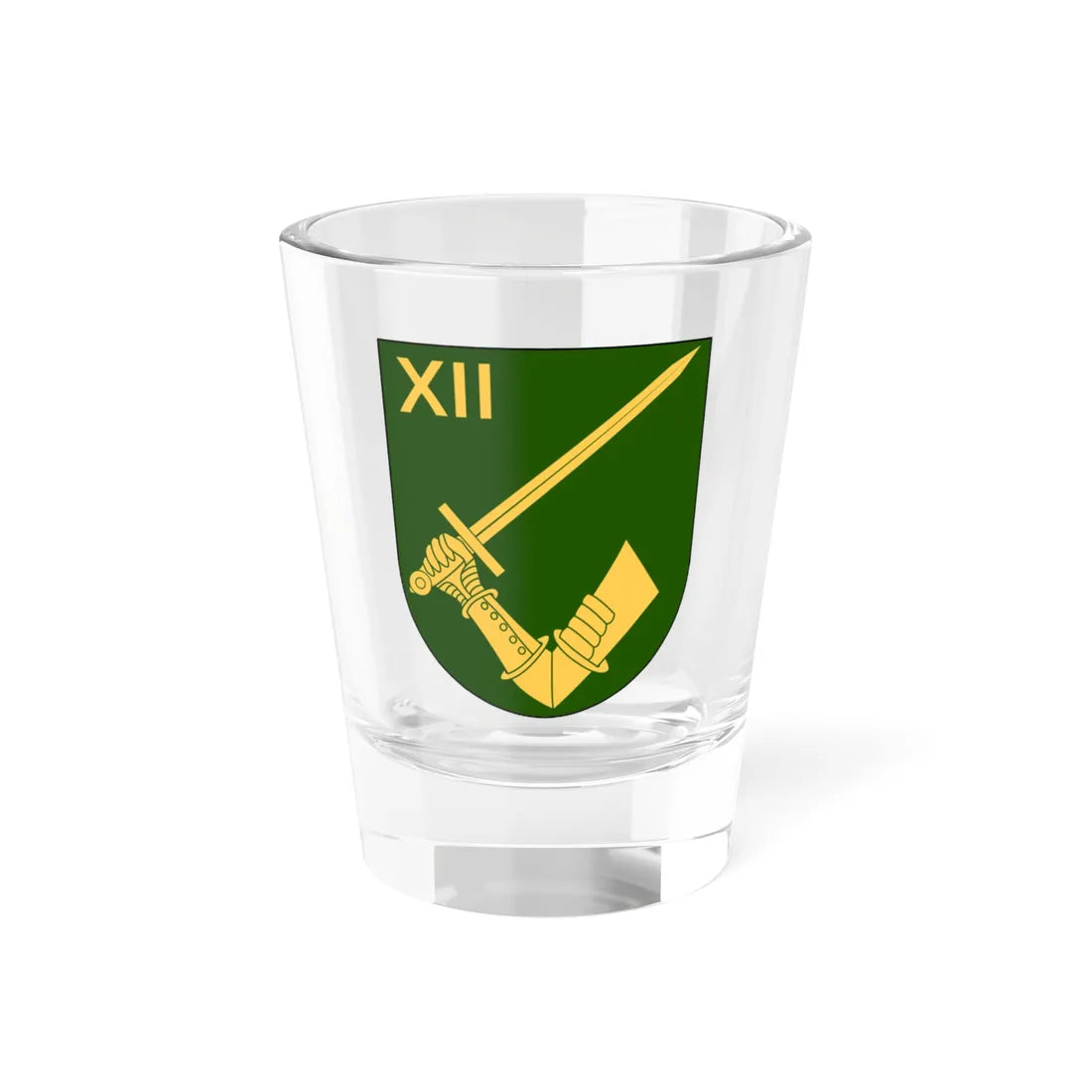 Norrbottens regemente 191. mekaniserade bataljonen 1912. pansarskyttekompaniet vapen (Sweden) (Coat of Arms) Shot Glass 1.5oz 1.5oz - Go Mug Yourself
