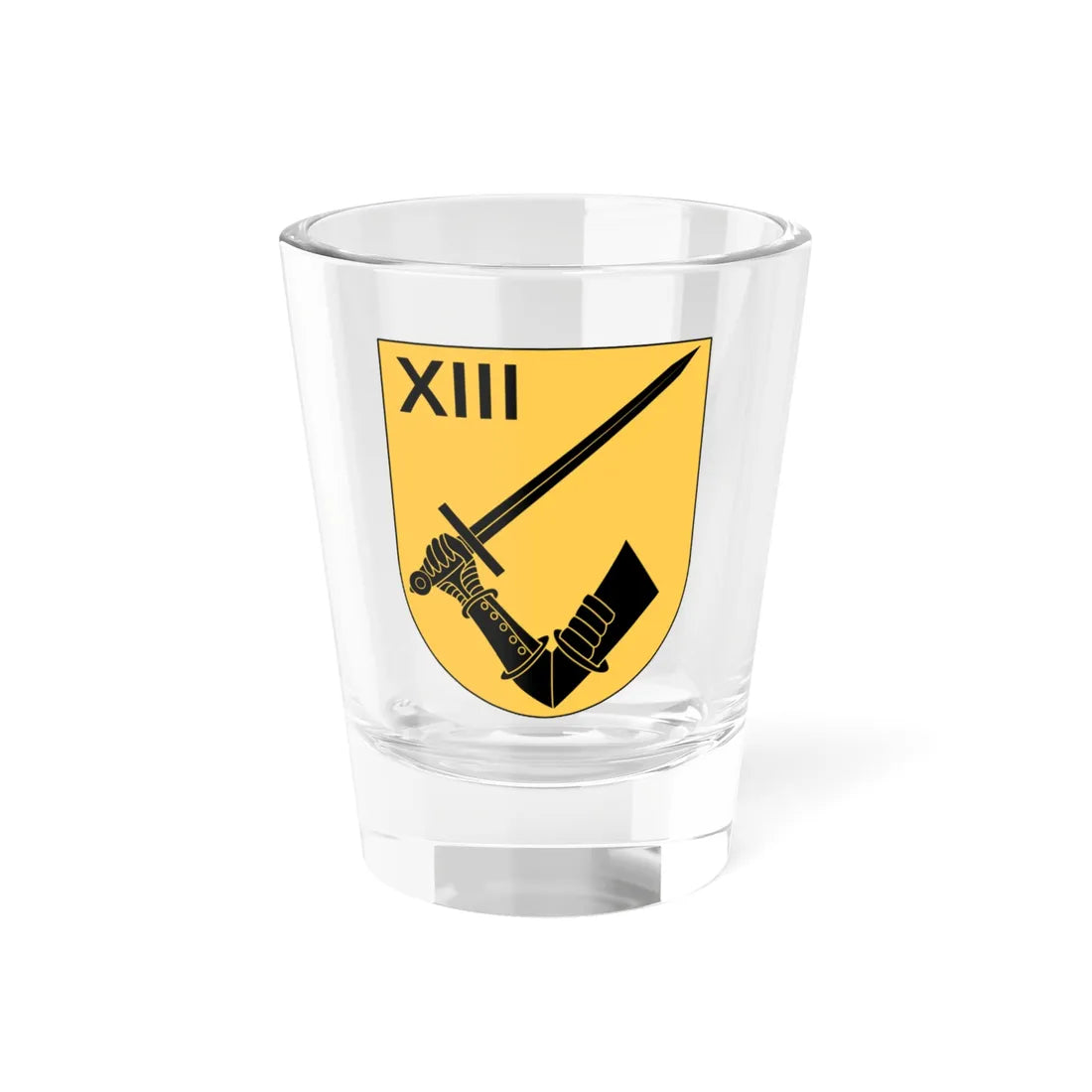 Norrbottens regemente 191. mekaniserade bataljonen 1913. stridsvagnskompaniet vapen (Sweden) (Coat of Arms) Shot Glass 1.5oz 1.5oz - Go Mug Yourself