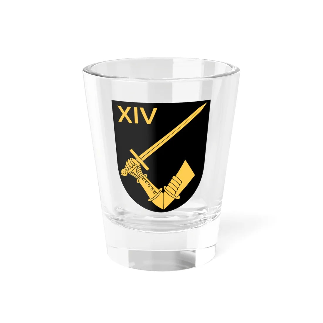 Norrbottens regemente 191. mekaniserade bataljonen 1914. stridsvagnskompaniet vapen (Sweden) (Coat of Arms) Shot Glass 1.5oz 1.5oz - Go Mug Yourself