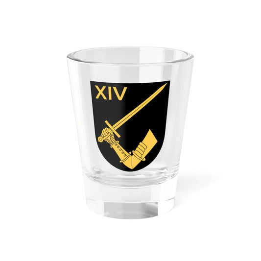 Norrbottens regemente 191. mekaniserade bataljonen 1914. stridsvagnskompaniet vapen (Sweden) (Coat of Arms) Shot Glass 1.5oz 1.5oz - Go Mug Yourself