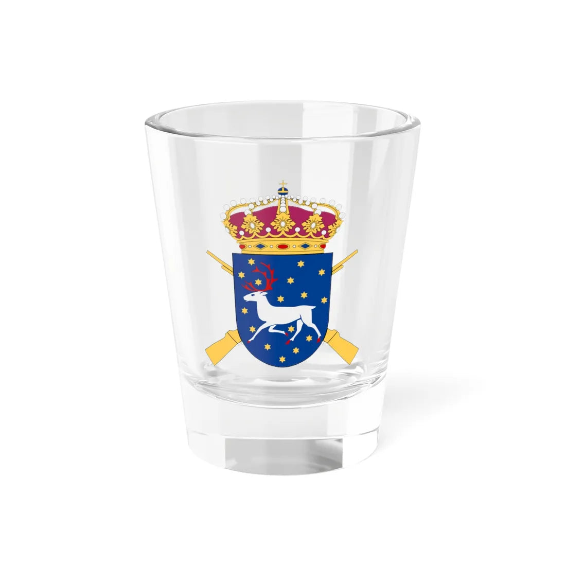 Norrbottens regemente vapen pre 1994 (Sweden) (Coat of Arms) Shot Glass 1.5oz 1.5oz - Go Mug Yourself