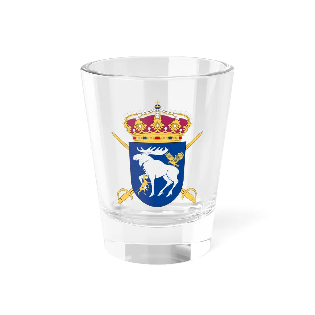 Norrlands dragonregemente vapen 2021- (Sweden) (Coat of Arms) Shot Glass 1.5oz 1.5oz - Go Mug Yourself
