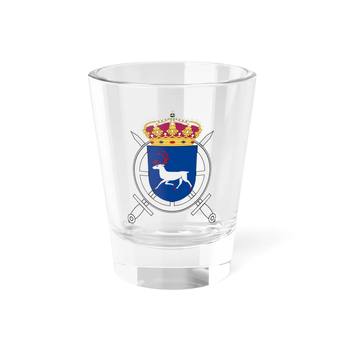 Norrlands trängbataljon vapen (Sweden) (Coat of Arms) Shot Glass 1.5oz 1.5oz - Go Mug Yourself