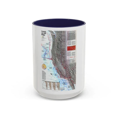 North Amerca - Living on the Edge (1995) (Map) Accent Coffee Mug 15oz Navy - Go Mug Yourself