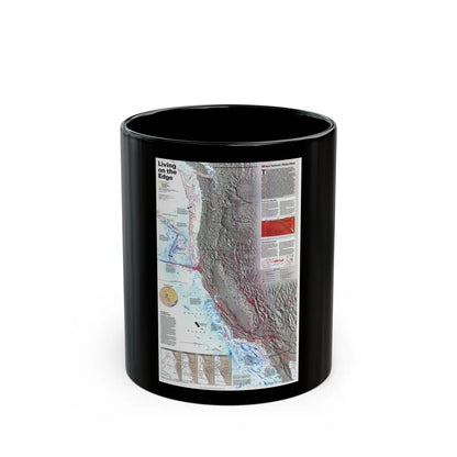 North Amerca - Living on the Edge (1995) (Map) Black Coffee Mug-11oz-Go Mug Yourself