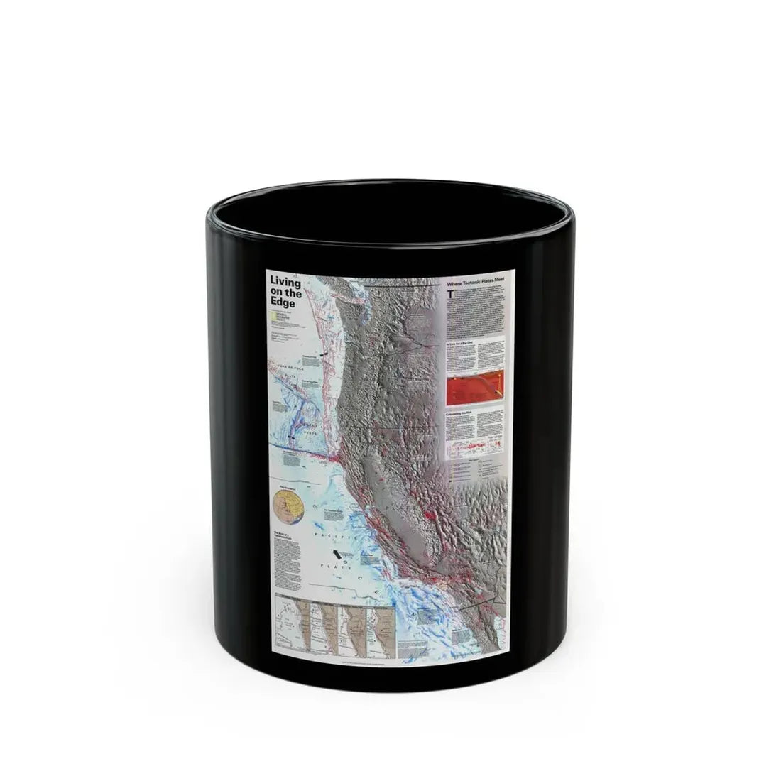 North Amerca - Living on the Edge (1995) (Map) Black Coffee Mug 11oz - Go Mug Yourself