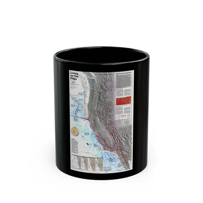 North Amerca - Living on the Edge (1995) (Map) Black Coffee Mug 11oz - Go Mug Yourself