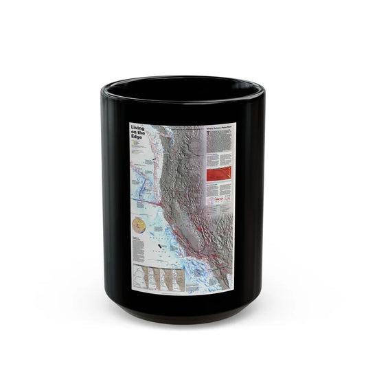 North Amerca - Living on the Edge (1995) (Map) Black Coffee Mug-15oz-Go Mug Yourself