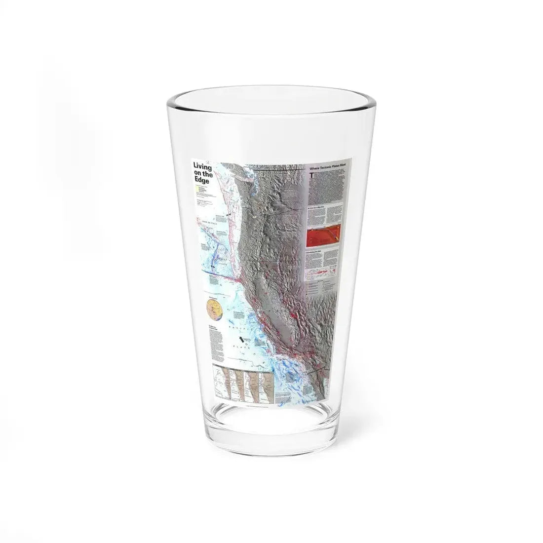 North Amerca - Living on the Edge (1995) (Map) Pint Glass 16oz 16oz - Go Mug Yourself