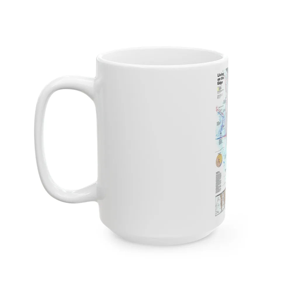 North Amerca - Living on the Edge (1995) (Map) White Coffee Mug-Go Mug Yourself