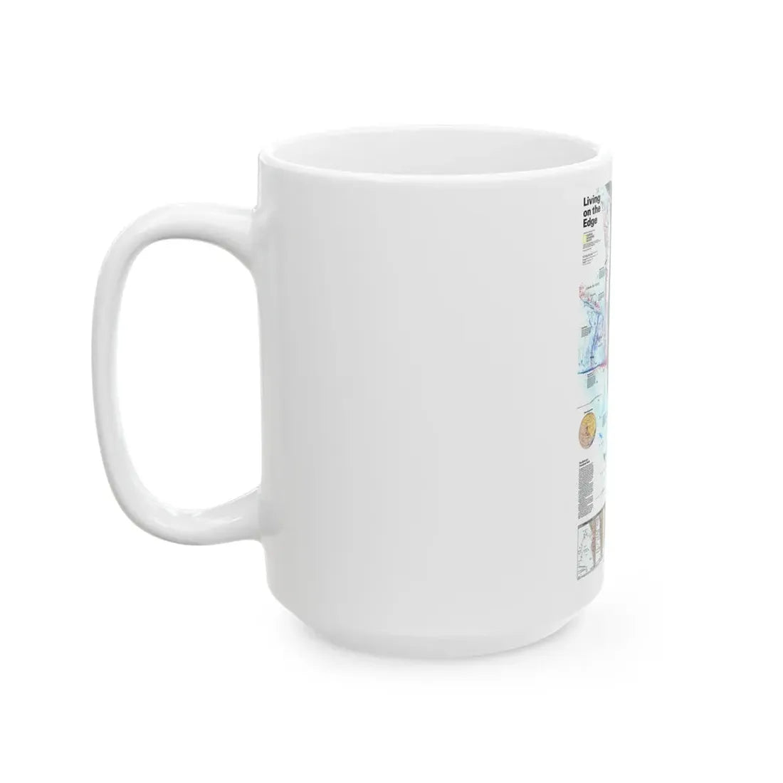 North Amerca - Living on the Edge (1995) (Map) White Coffee Mug - Go Mug Yourself