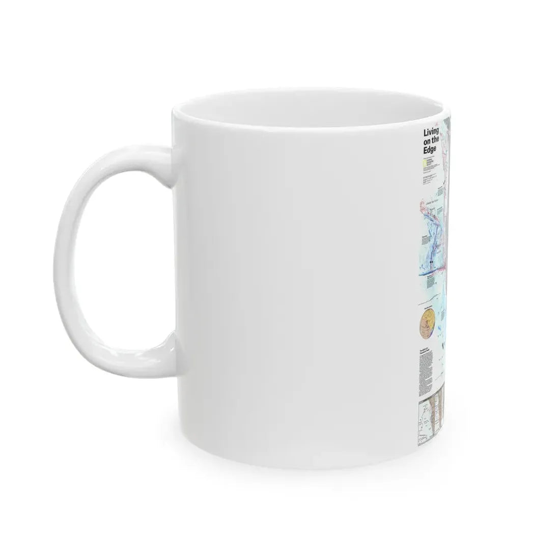 North Amerca - Living on the Edge (1995) (Map) White Coffee Mug - Go Mug Yourself