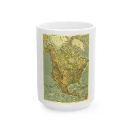 North America (1924) (Map) White Coffee Mug 15oz - Go Mug Yourself