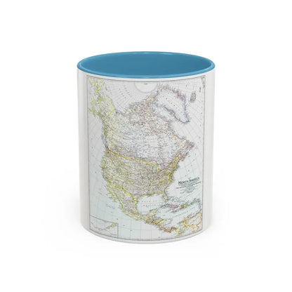 North America (1942) (Map) Accent Coffee Mug 11oz Light Blue - Go Mug Yourself