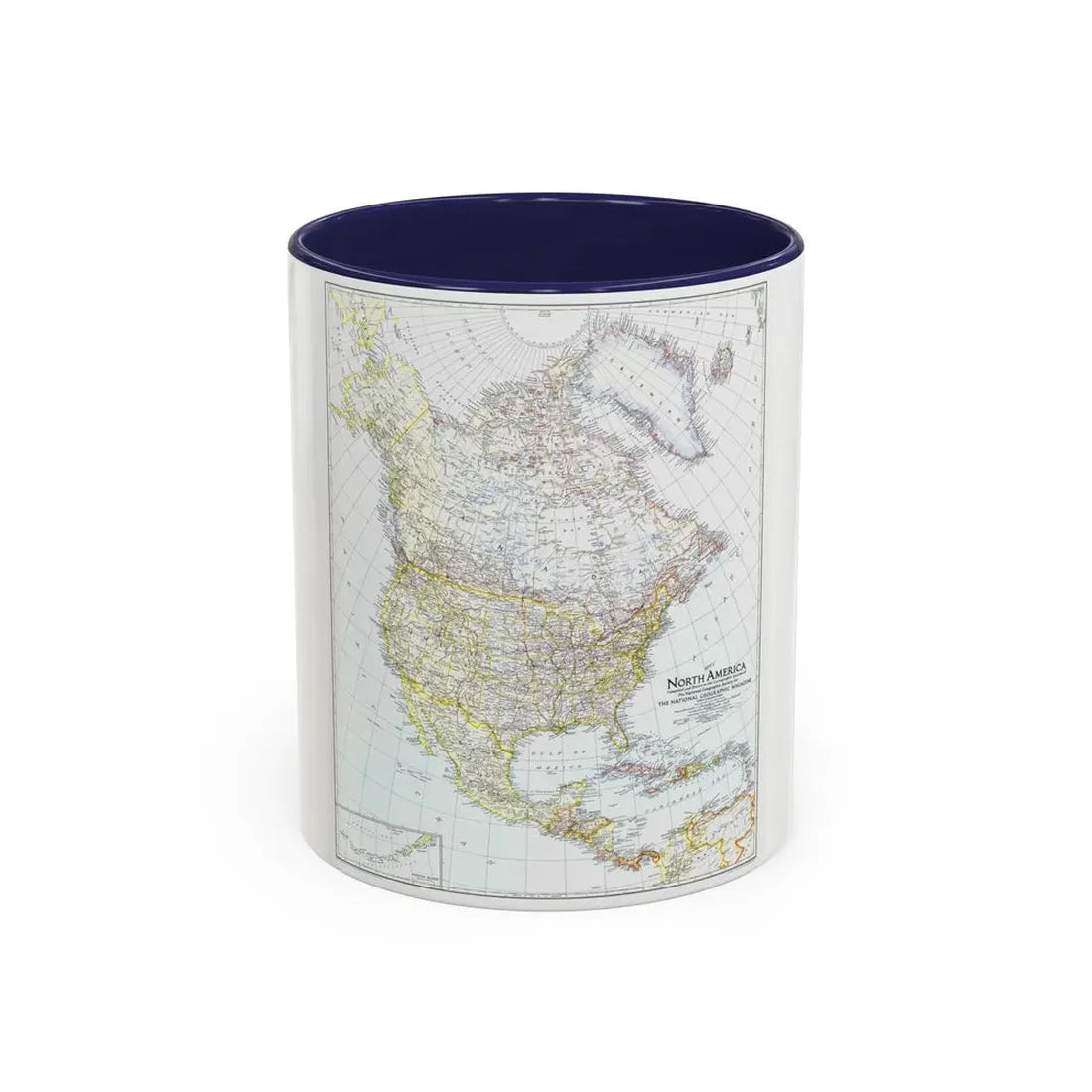 North America (1942) (Map) Accent Coffee Mug 11oz Navy - Go Mug Yourself