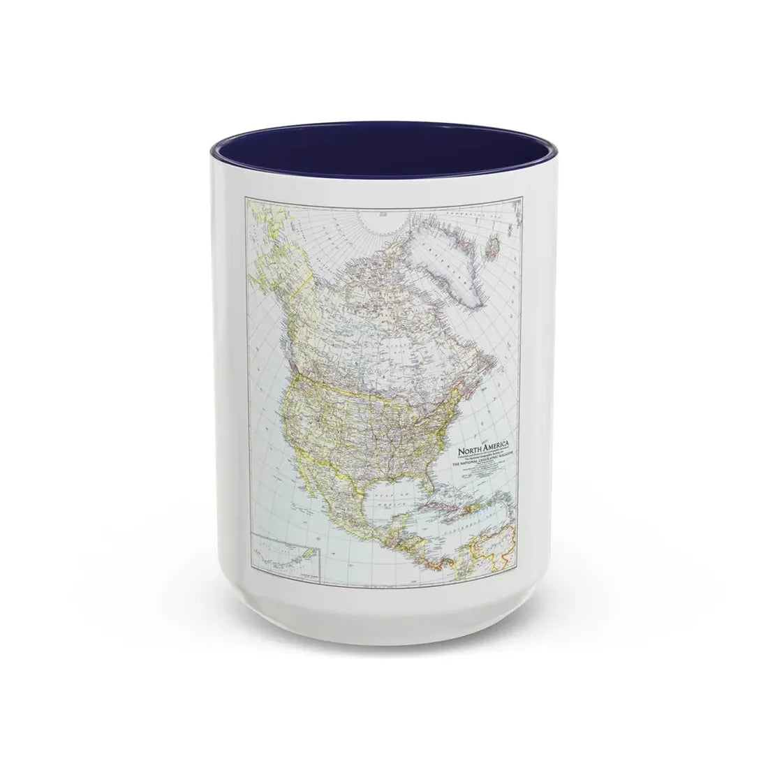 North America (1942) (Map) Accent Coffee Mug 15oz Navy - Go Mug Yourself