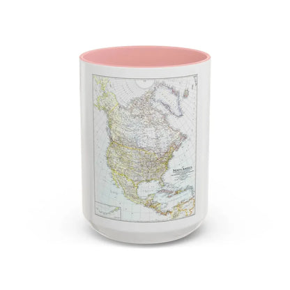 North America (1942) (Map) Accent Coffee Mug 15oz Pink - Go Mug Yourself