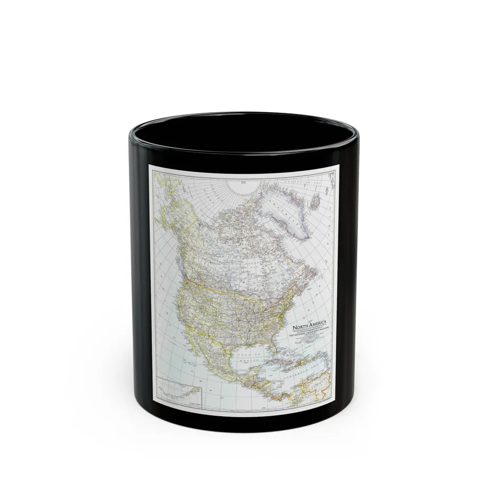 North America (1942) (Map) Black Coffee Mug-11oz-Go Mug Yourself