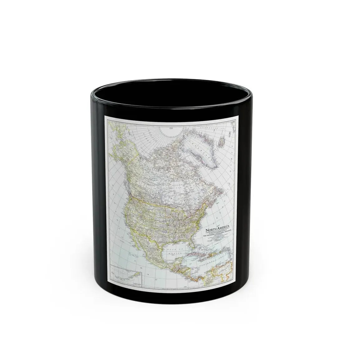 North America (1942) (Map) Black Coffee Mug 11oz - Go Mug Yourself