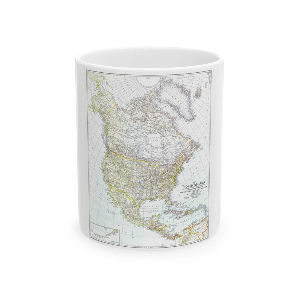 North America (1942) (Map) White Coffee Mug-11oz-Go Mug Yourself