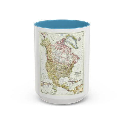 North America (1952) (Map) Accent Coffee Mug 15oz Light Blue - Go Mug Yourself