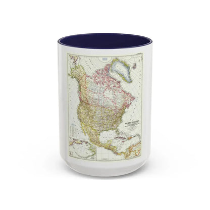 North America (1952) (Map) Accent Coffee Mug 15oz Navy - Go Mug Yourself