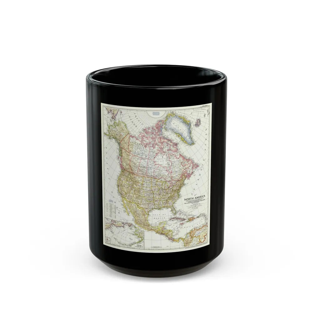 North America (1952) (Map) Black Coffee Mug-15oz-Go Mug Yourself