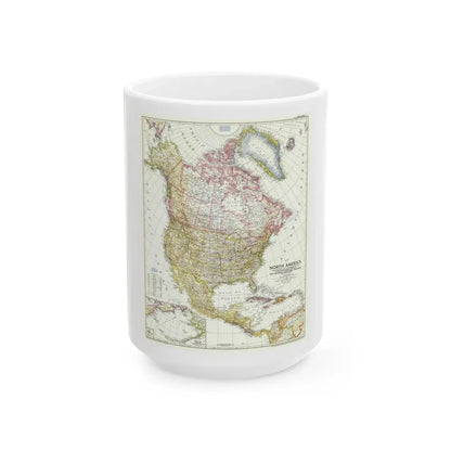 North America (1952) (Map) White Coffee Mug 15oz - Go Mug Yourself