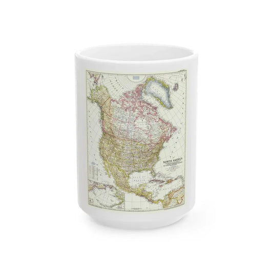North America (1952) (Map) White Coffee Mug 15oz - Go Mug Yourself