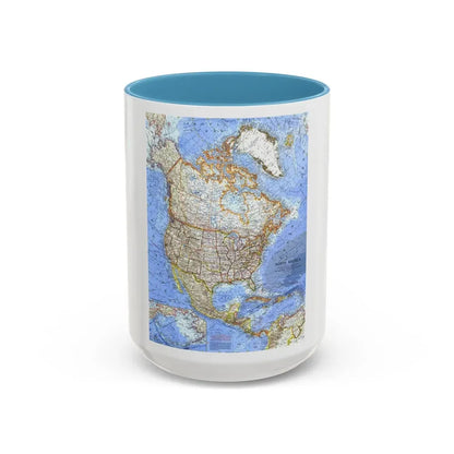 North America (1964) (Map) Accent Coffee Mug 15oz Light Blue - Go Mug Yourself