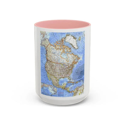 North America (1964) (Map) Accent Coffee Mug 15oz Pink - Go Mug Yourself