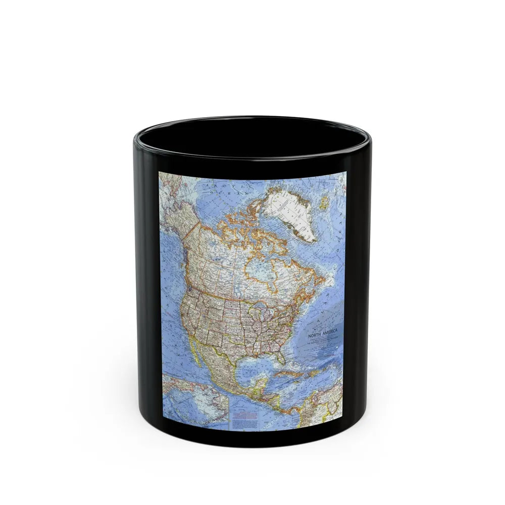 North America (1964) (Map) Black Coffee Mug-11oz-Go Mug Yourself