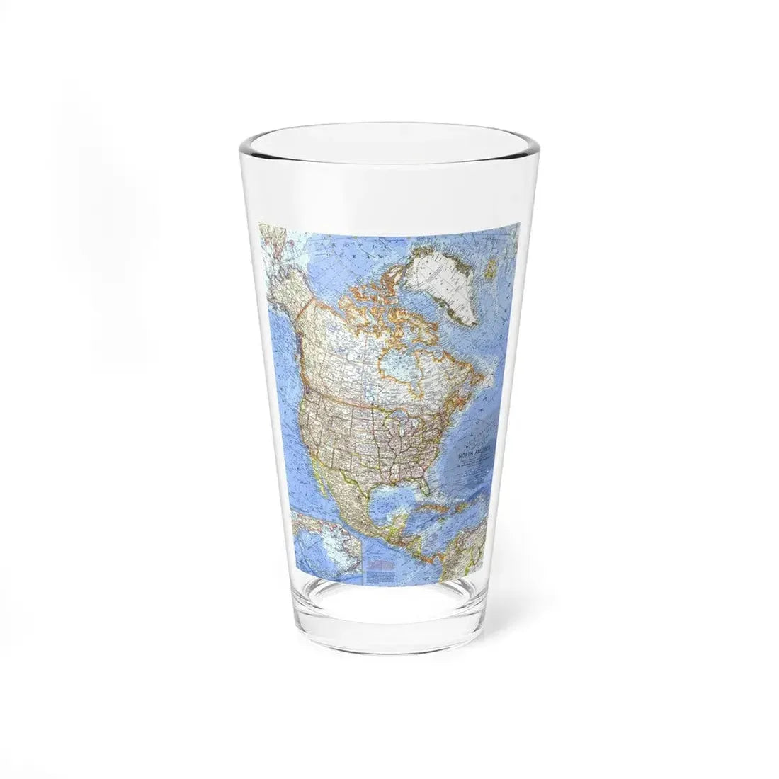 North America (1964) (Map) Pint Glass 16oz - Go Mug Yourself
