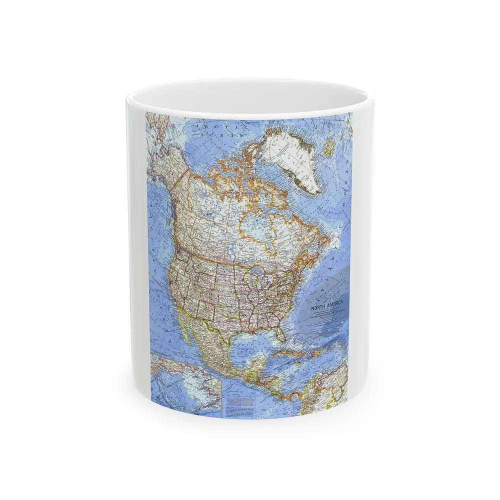 North America (1964) (Map) White Coffee Mug-11oz-Go Mug Yourself