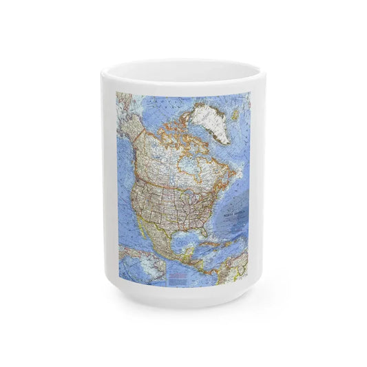 North America (1964) (Map) White Coffee Mug 15oz - Go Mug Yourself