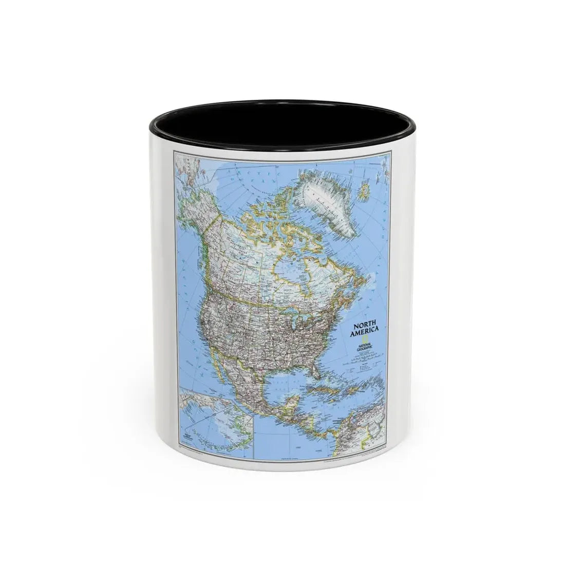 North America (2005) (Map) Accent Coffee Mug 11oz Black - Go Mug Yourself